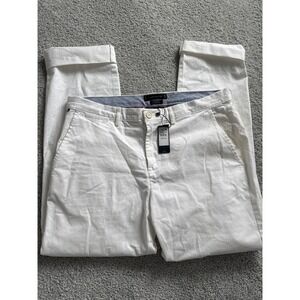 Tommy Hilfiger Straight Fit Coupe Droite Chino Pants White Mens 33W 32L NWT